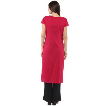 Pink plain cotton stitched kurtas-and-kurtis 2
