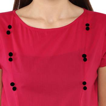 Pink plain cotton stitched kurtas-and-kurtis 4