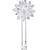 Dual Flower Crystal Pearl CZ American Diamond Long Chain Necklace for Girls Women