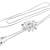 Dual Flower Crystal Pearl CZ American Diamond Long Chain Necklace for Girls Women