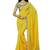 Yellow plain organza saree with blouse