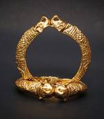 Elephant Head Design Gold Plated Bangle