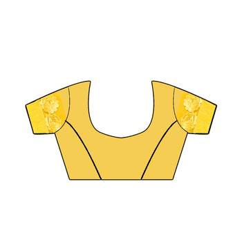 Yellow Woven Georgette Saree With Blouse 4