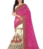 Pink Embroidered Georgette Saree With Blouse