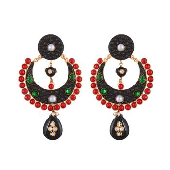 Black Red Stylish Designer Fashionable Earring 1