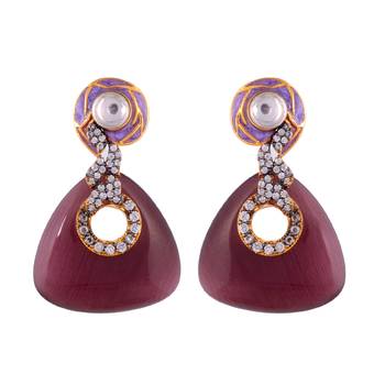 Wine Onyx Smart Look Fashionable Earring 1
