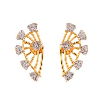 Gold Silver Americian Diamond Stylish Earcuff 1