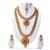 Maroon colour haram necklace set with jhumki earrings