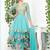 Passion sky blue color gold lace and embroidered net designer anarkali suit santoon inner with chiffon dupatta