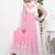 Fabulous light pink color georgette and white crosia laces anarkali suit santoon inner with chiffon dupatta