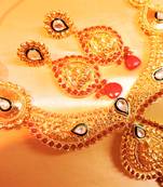 Ruby Royal Gold Plated Necklace Set