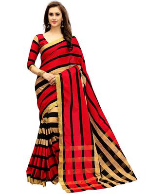 Multicolor woven art silk saree with blouse 1