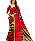 Multicolor woven art silk saree with blouse