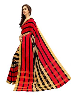 Multicolor woven art silk saree with blouse 2