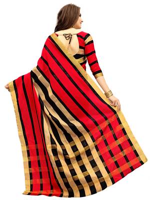 Multicolor woven art silk saree with blouse 3