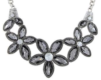 Black rhodium stone necklaces 1