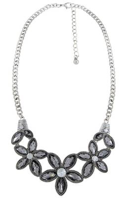 Black rhodium stone necklaces 2