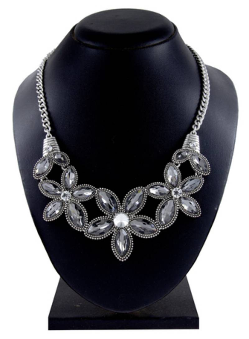 Black rhodium stone necklaces