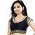 Black Dupion Silk With Pearl Lace U Neck Blouse