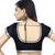 Black Cotton Tissue With Silver Lace U Neck Blouse