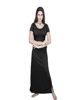 Black Solid stitched blouse with petticoat 1