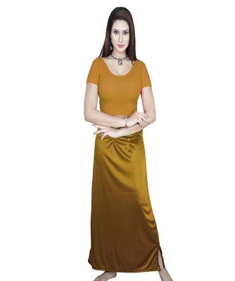 Gold Solid stitched blouse with petticoat 1