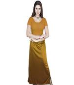 Gold Solid stitched blouse with petticoat