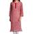 Red Embroidered Stitched Georgette Kurti 