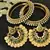 Ram Leela Maroon & Green Colour Earrings with Gold Plated Pearl Bangles