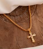 golden chain with cross pendant – medium length, 1 gram gold