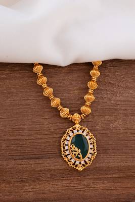  green stone necklace one gram gold 1