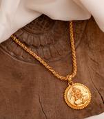 Golden chain with Laxmi pendant MEDIUM length 24" one gram gold