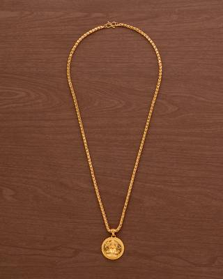 Golden chain with Laxmi pendant MEDIUM length 24" one gram gold 2