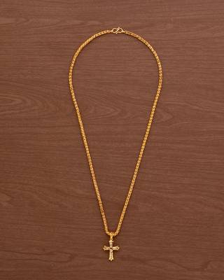 golden chain with cross pendant – medium length, 1 gram gold 2