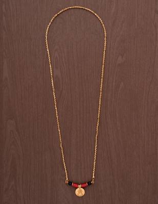 Golden mangalsutra LONG with big Laxmi coin vati one gram gold 2