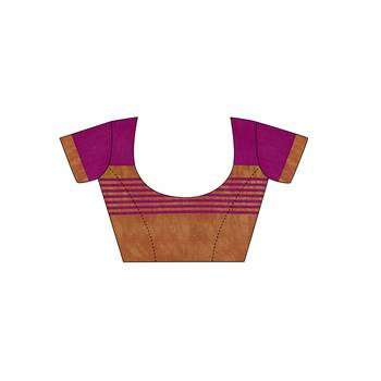 Purple plain art silk saree with blouse 5