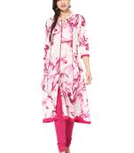Pink Printed Rayon stitched kurti