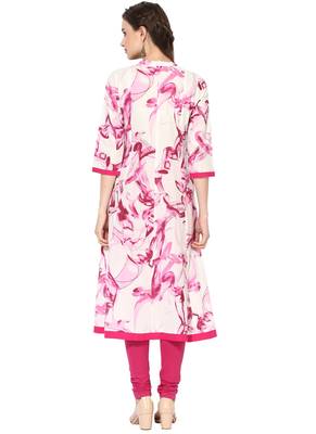 Pink Printed Rayon stitched kurti 2