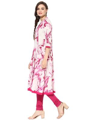 Pink Printed Rayon stitched kurti 3