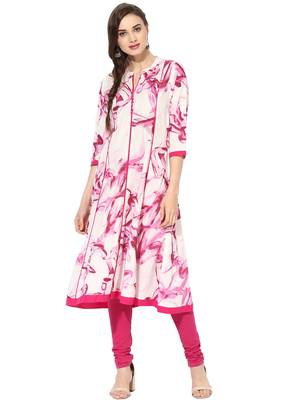 Pink Printed Rayon stitched kurti 5