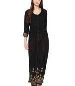 Black Printed Rayon stitched kurti