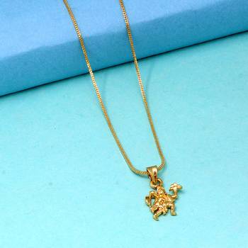 Gold plated lord hanuman temple locket 3