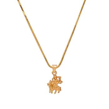 Festive special gold color durga maa temple locket 1