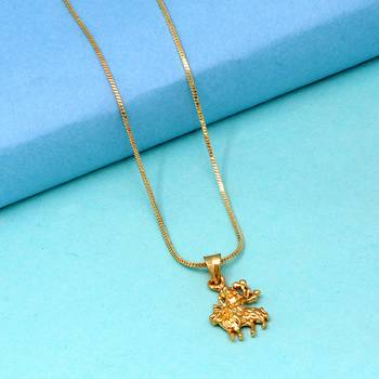 Festive special gold color durga maa temple locket 3
