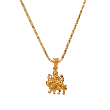 buy gold color durga maa temple locket online