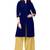 Navy blue plain cotton stitched  party-wear-kurtis