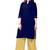 Navy blue plain cotton stitched  party-wear-kurtis