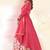 Rani pink multi resham work silk salwar with dupatta