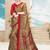 Olive printed crepe saree with blouse