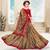 Olive printed crepe saree with blouse
